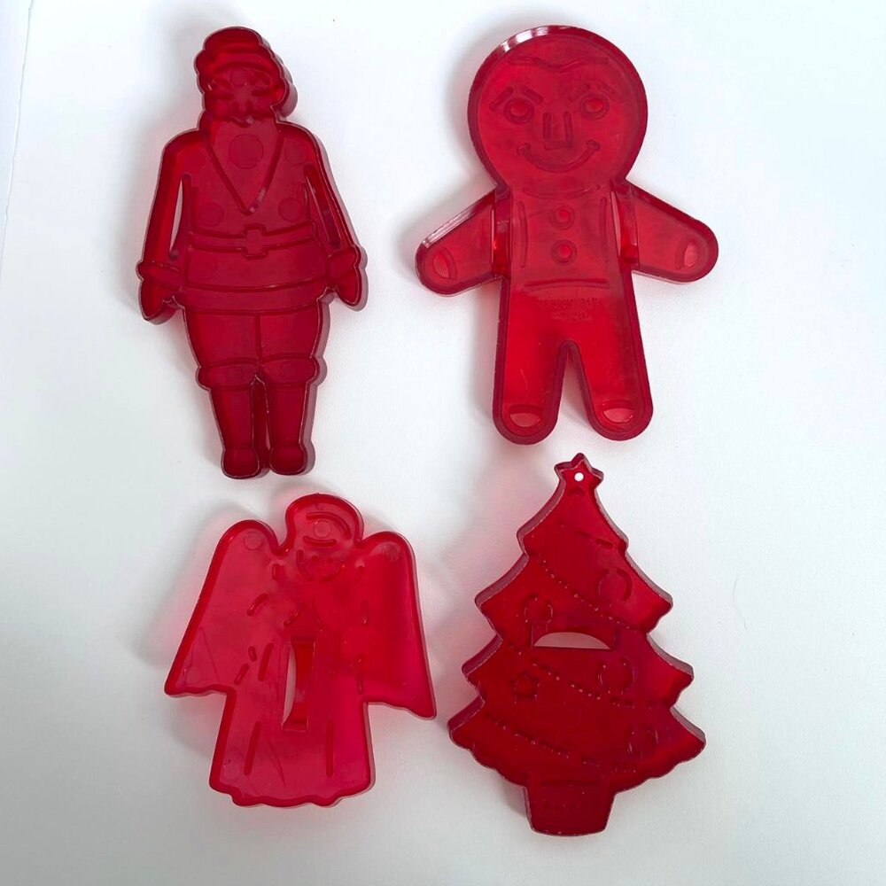 Cookie Cutters HRM Red Plastic Christmas Vintage